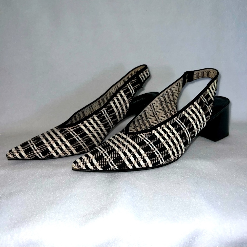 Viviana slip on mules with heel strap.